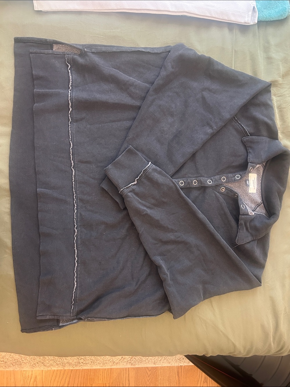 American Eagle Outfitters Women's Dark Navy Button Polo Sweater